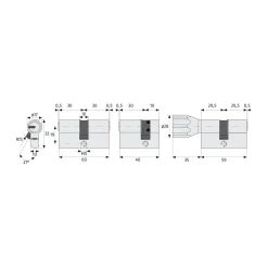 Abus Profilzylinder D6XNP 40/40 mm