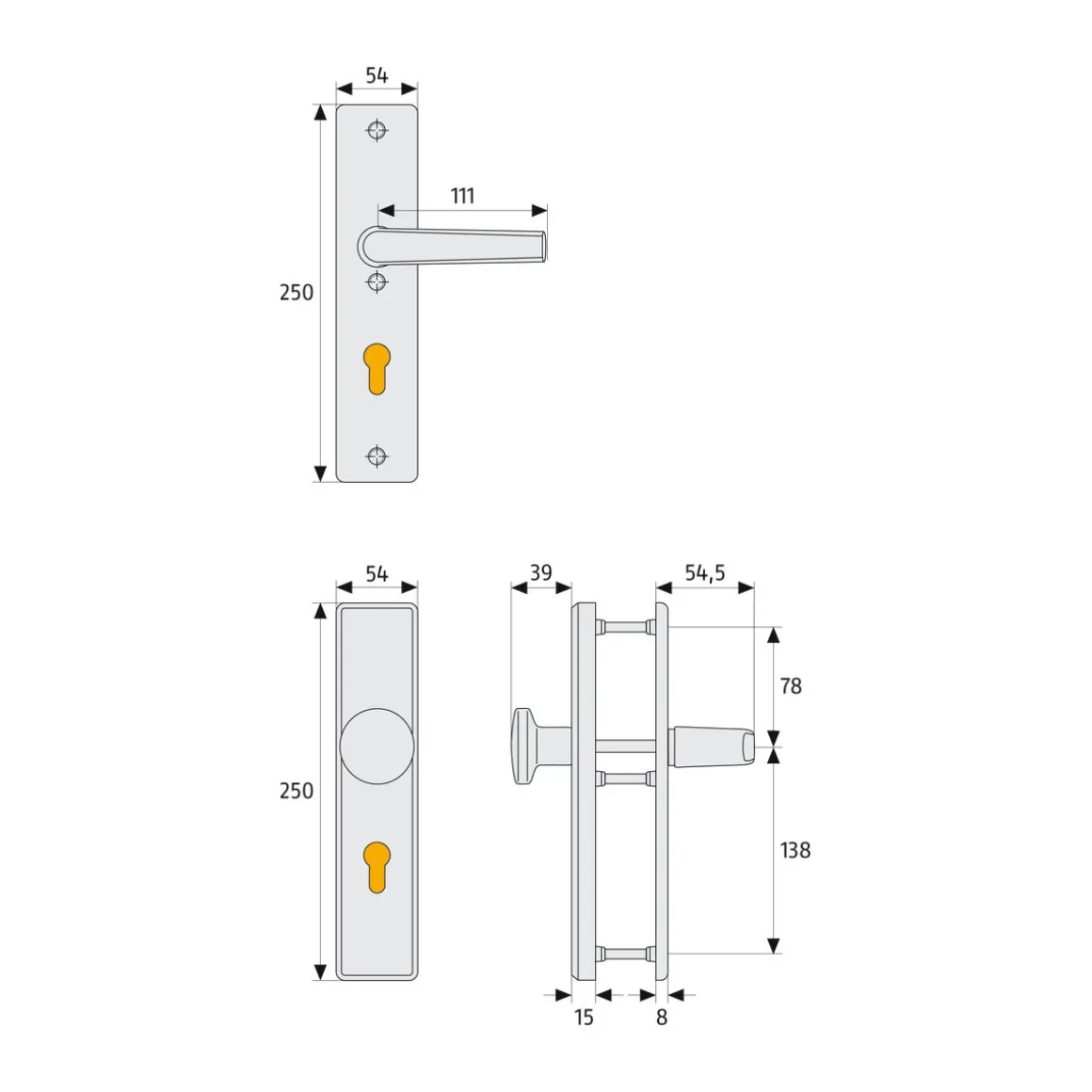 Abus Schutzbeschlag KLN 314 F1 beidseitig