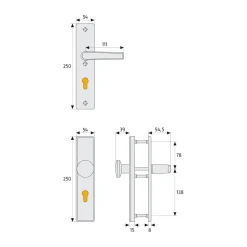 Abus Schutzbeschlag KLN 314 F9 beidseitig