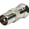 Adapter F-St/DIN-St silber