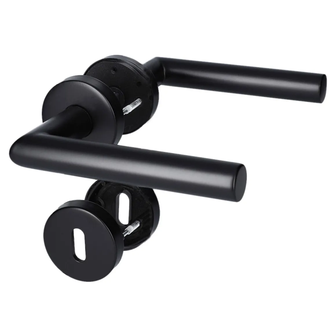 Alpertec Rosettengarnitur Fair I schwarz Durchmesser 52 mm