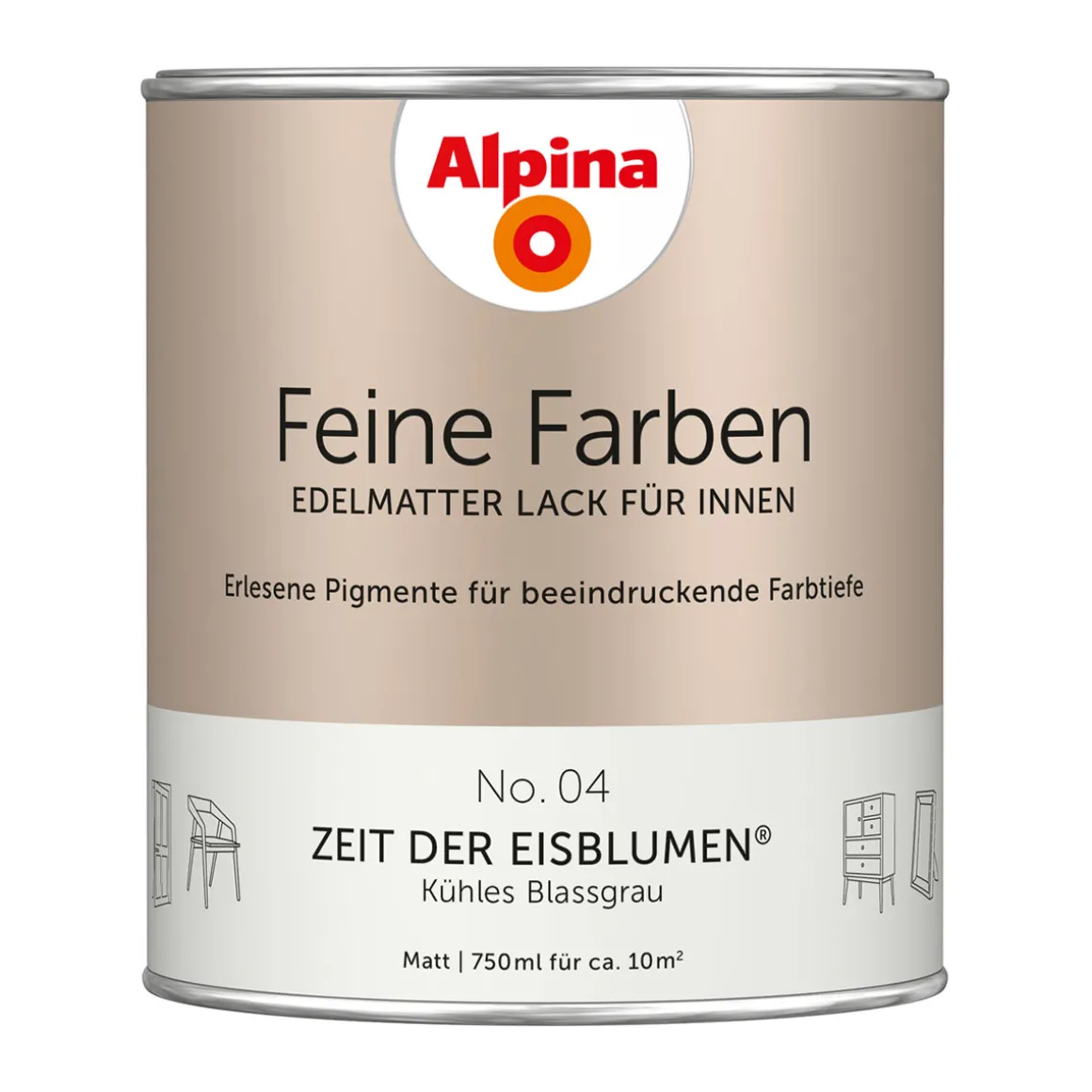 AlpinaBuntlack Feine Farben Lack No 04 Zeit der Eisblumen edelmatt 750ml