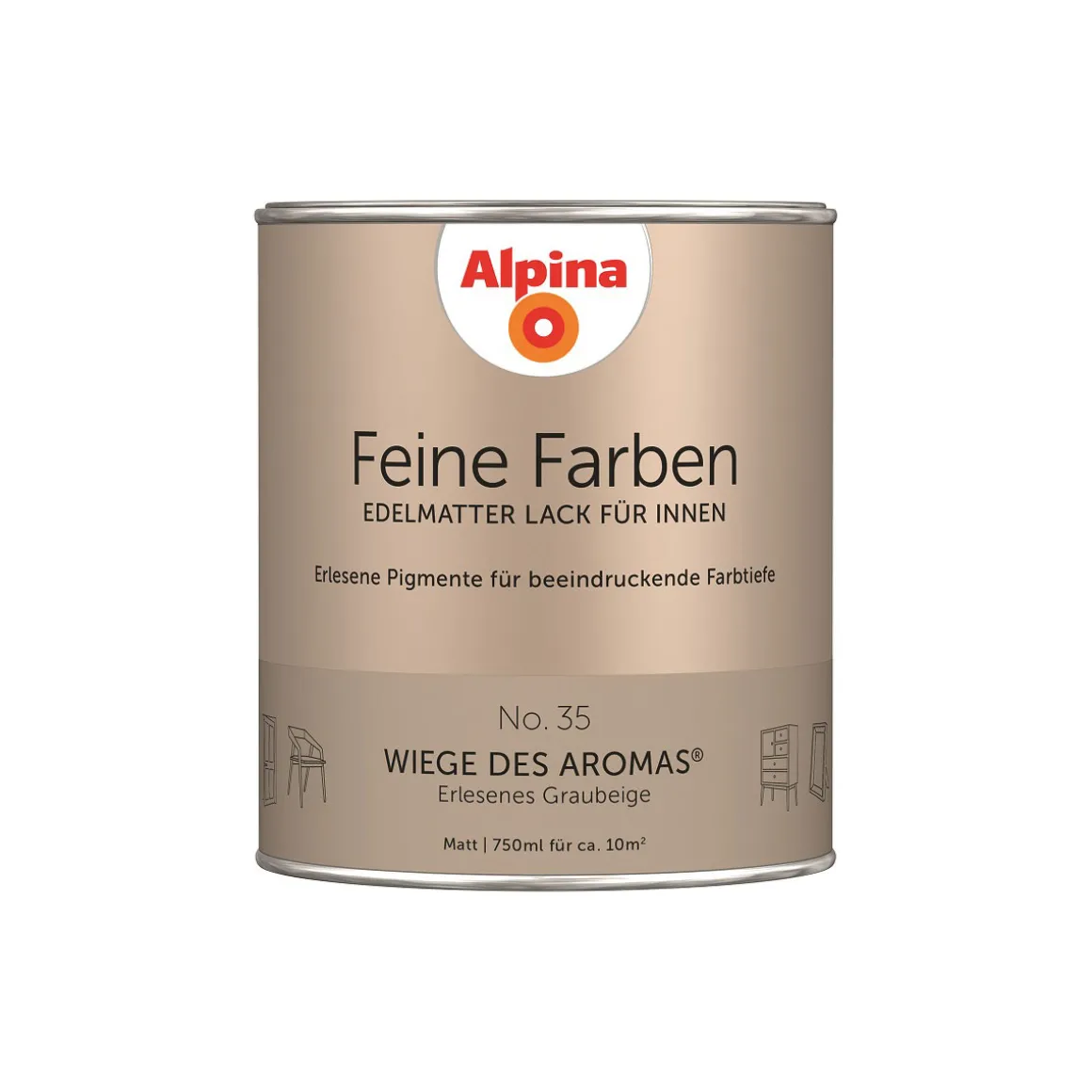 AlpinaBuntlack Feine Farben Lack No 35 Wiege des Aromas edelmatt 750ml
