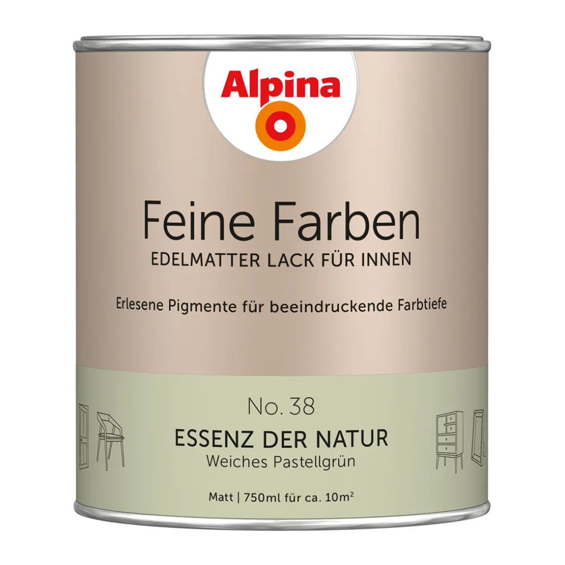 AlpinaBuntlack Feine Farben Lack No 38 Essenz der Natur edelmatt 750ml