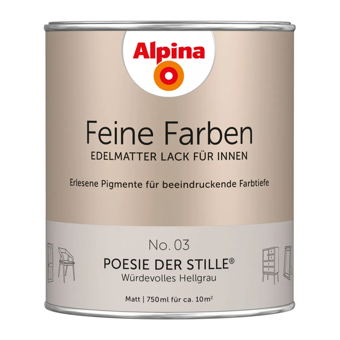 AlpinaBuntlack Feine Farben Lack No 03 Poesie der Stille edelmatt 750ml