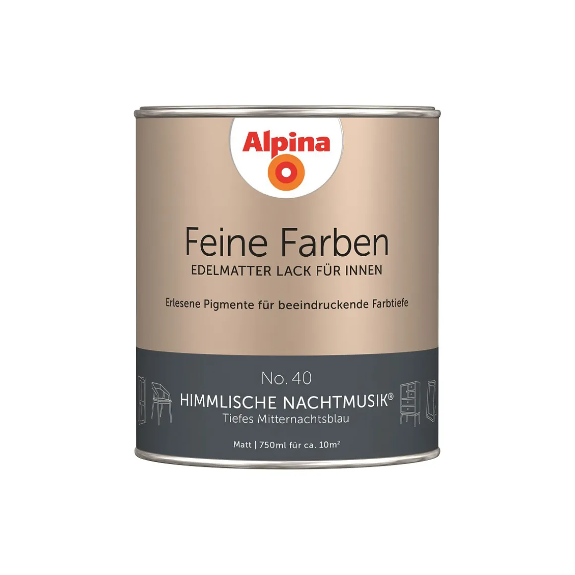AlpinaBuntlack Feine Farben Lack No 40 Himmlische Nachtmusik edelmatt 750ml