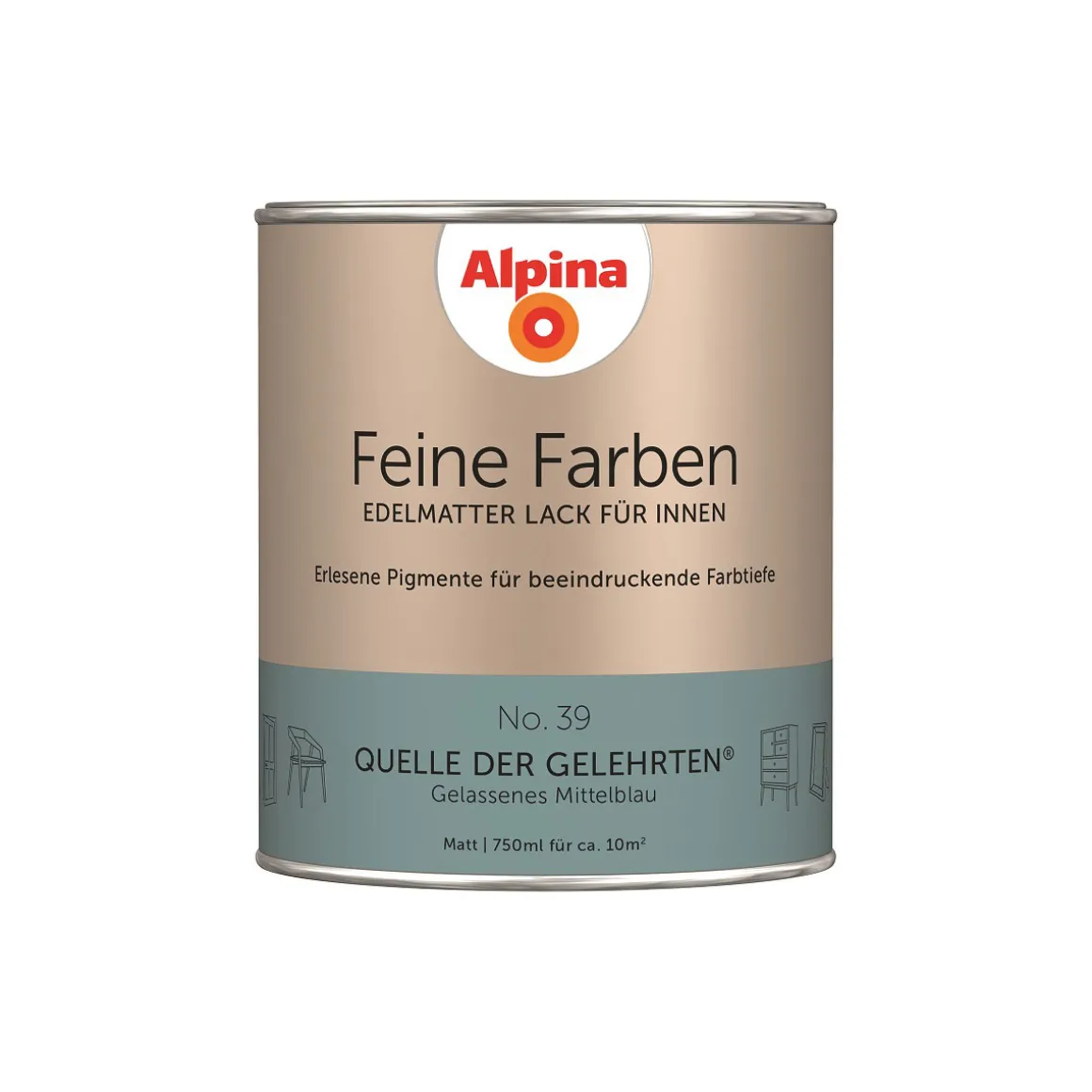 AlpinaBuntlack Feine Farben Lack No 39 Quelle der Gelehrten edelmatt 750ml