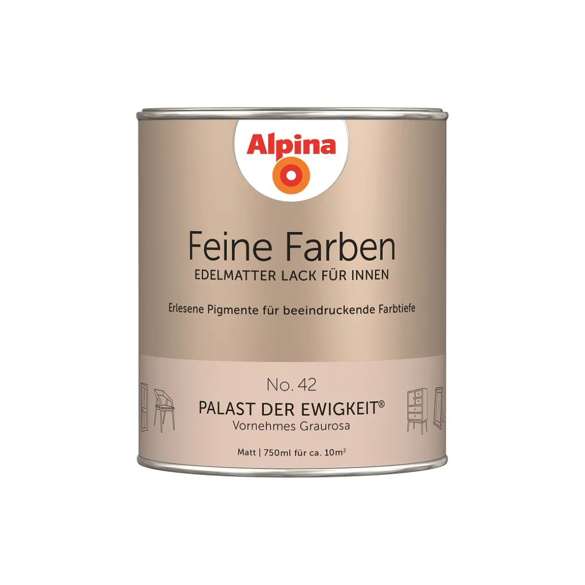AlpinaBuntlack Feine Farben Lack No 42 Palast der Ewigkeit edelmatt 750ml