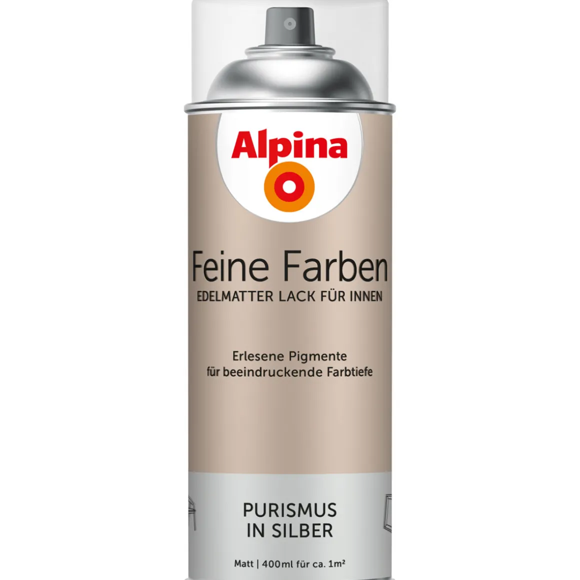 AlpinaBuntlack Feine Farben Sprühlack Purismus in Silber 400ml