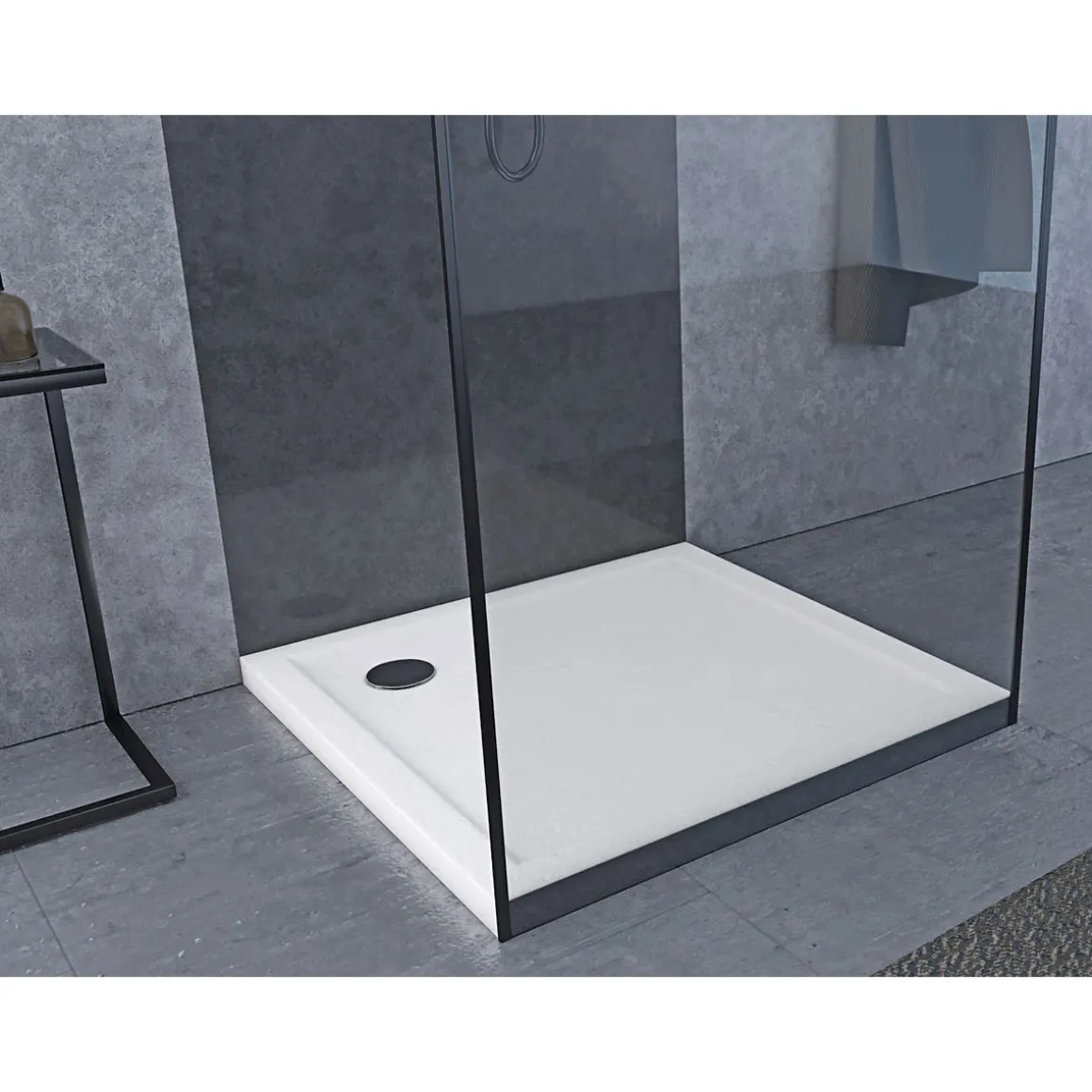 Aurlane Duschtasse White Slate 90 x 90 x 4 cm
