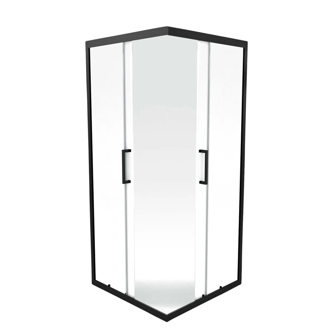 Aurlane Eckdusche Black Eclipse schwarz matt 90 x 90 cm