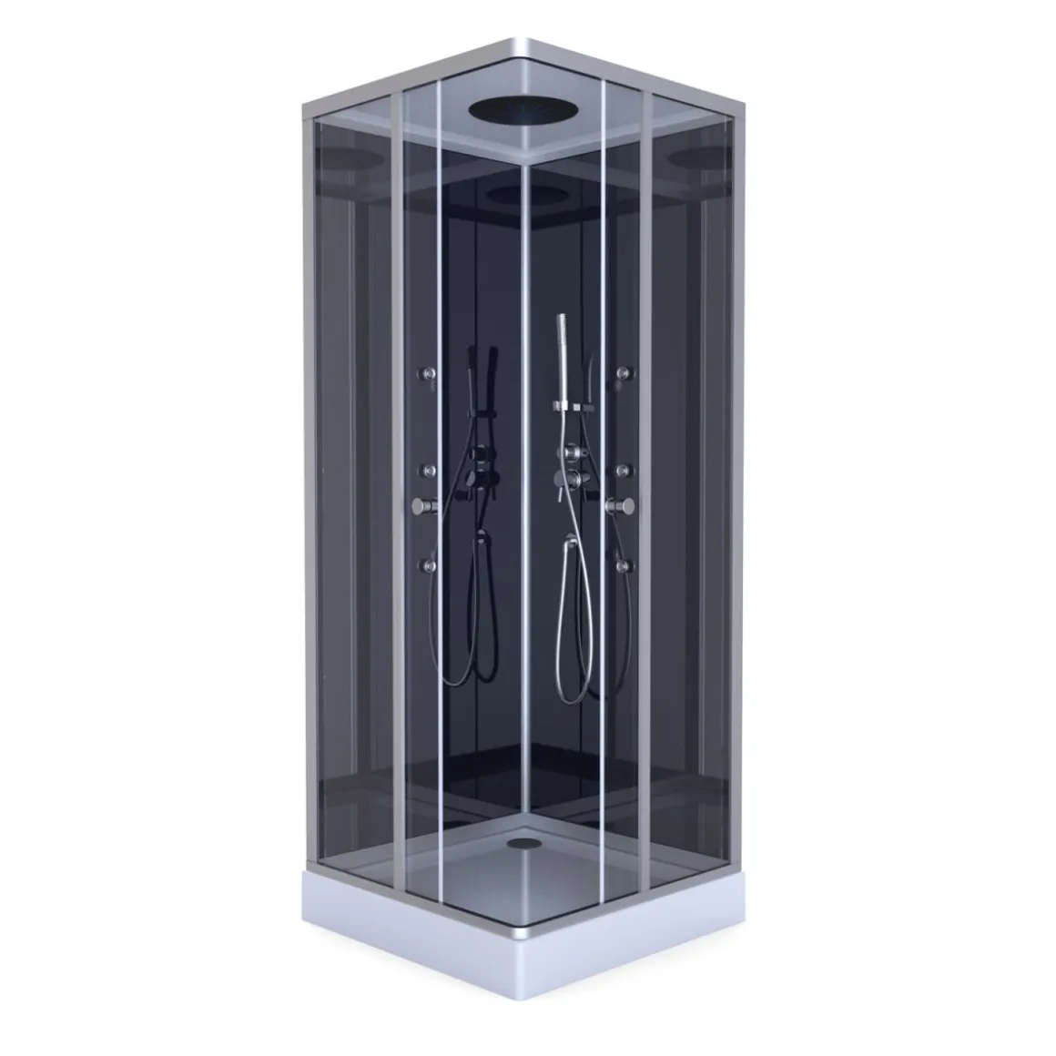 Aurlane Komplettdusche Colours Black 90 x 90 x 215 cm