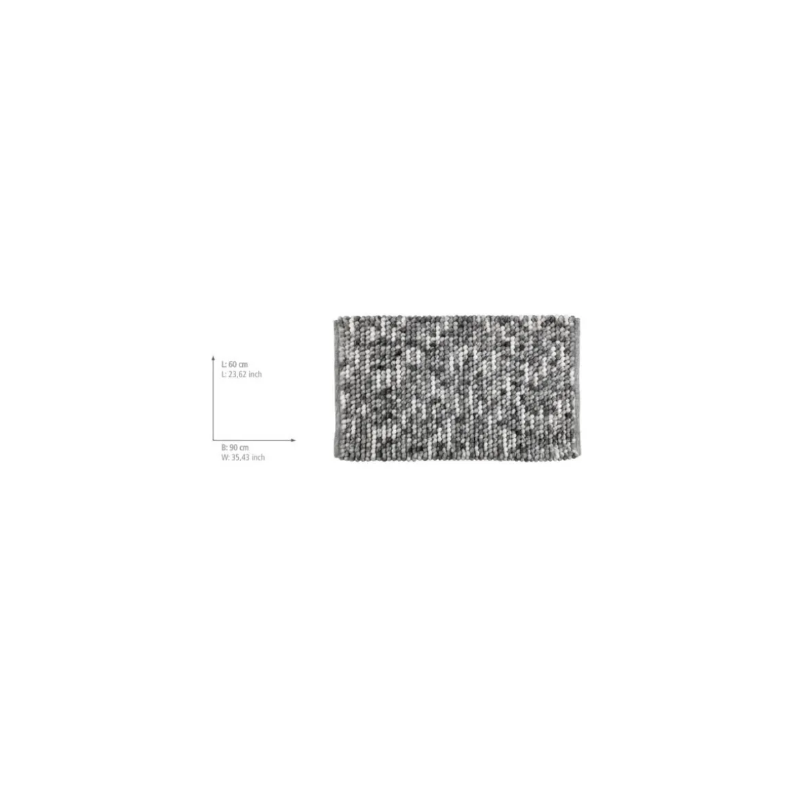 Badematte Model Urdu grau 60x9080PES20/BWS20/BW