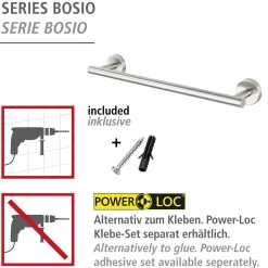 Badetuchstange 40 cm , Bosio Edelst.matt