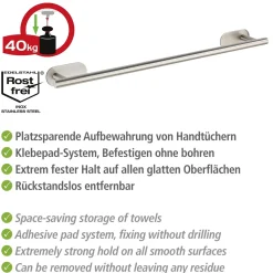 Badetuchstange Uno Orea Matt Turbo-LockEdelstahl