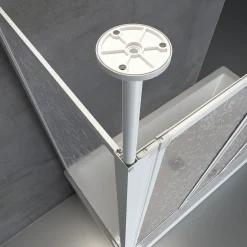 Badewannenaufsatz 3-teilig mit Seiten-wand und Deckenstütze 1288x1400mm T750mm