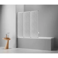 Badewannenfaltwand Venezia 3tlg. Silber