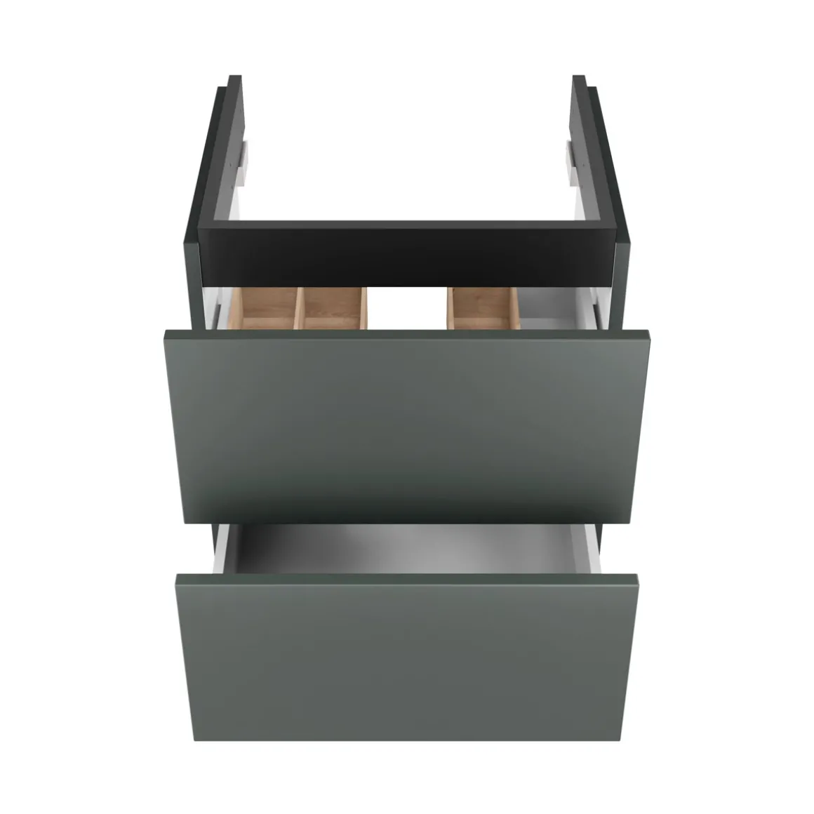 BADMOBIL Waschtischunterschrank CRAFT 49 x 54 x 36 cm 2 Schubladen mit Push-To-Open grün-matt