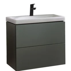 BADMOBIL Waschtischunterschrank CRAFT 63 x 54 x 36 cm 2 Schubladen mit Push-To-Open grün-matt