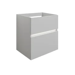 BADMOBIL Waschtischunterschrank FOTON 60 x 65 x 42 cm 2 Schubladen mit Softclose dimmbare LED-Beleuchtung mit Bewegungsmelder hellgrau