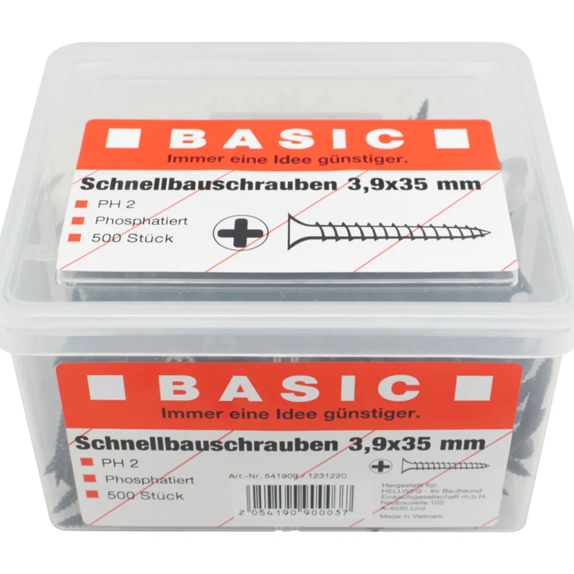 Basic Schnellbauschrauben-Eimer 3,9 x 35 mm 500 Stück