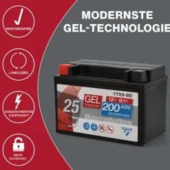 Batterie GEL YTX9-BS 9Ah 200A