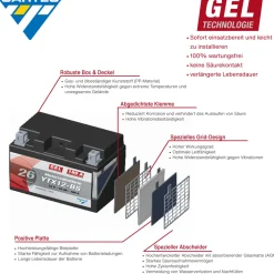 Batterie GEL YTX12-BS 12Ah 240A