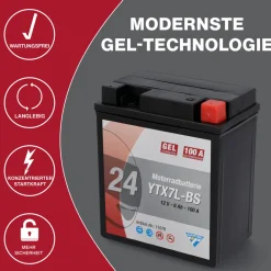 Batterie GEL YTX7L-BS 7Ah 160A
