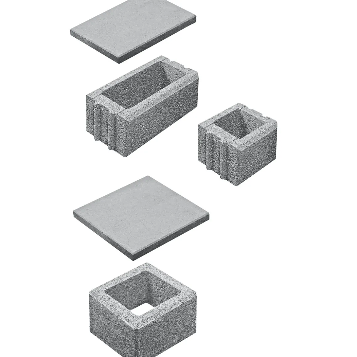 Bellamur-Gartenmauer 1/2 Stein, 25x25x20cm, grau