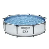 Bestway Frame-Pool-Set Steel Pro MAX mit Filterpumpe Durchmesser 305 x 76 cm lichtgrau