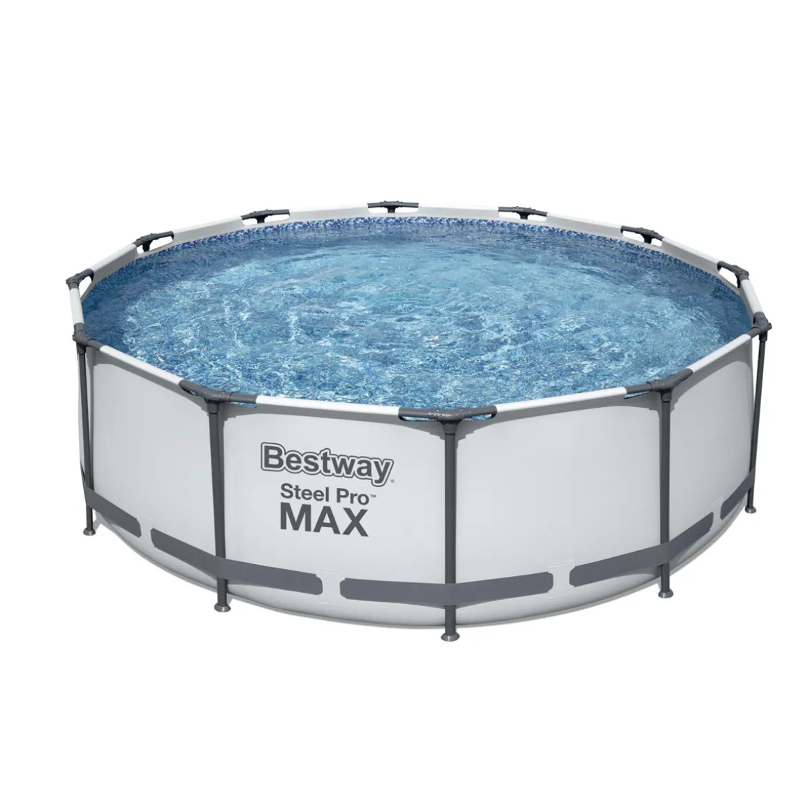 Bestway Steel Pro Max Frame-Pool-Set mit Filterpumpe Durchmesser 366 x 100 cm grau