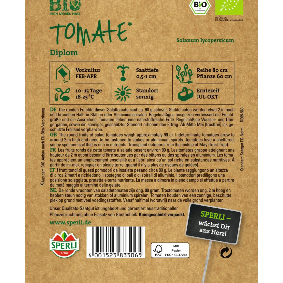 Bio-Tomate Stabtomate 200 cm