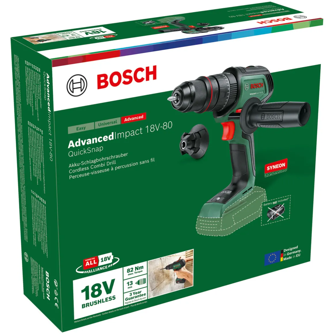 Bosch Akku- Schlagbohrmaschine AdvancedImpact 18V-80 solo