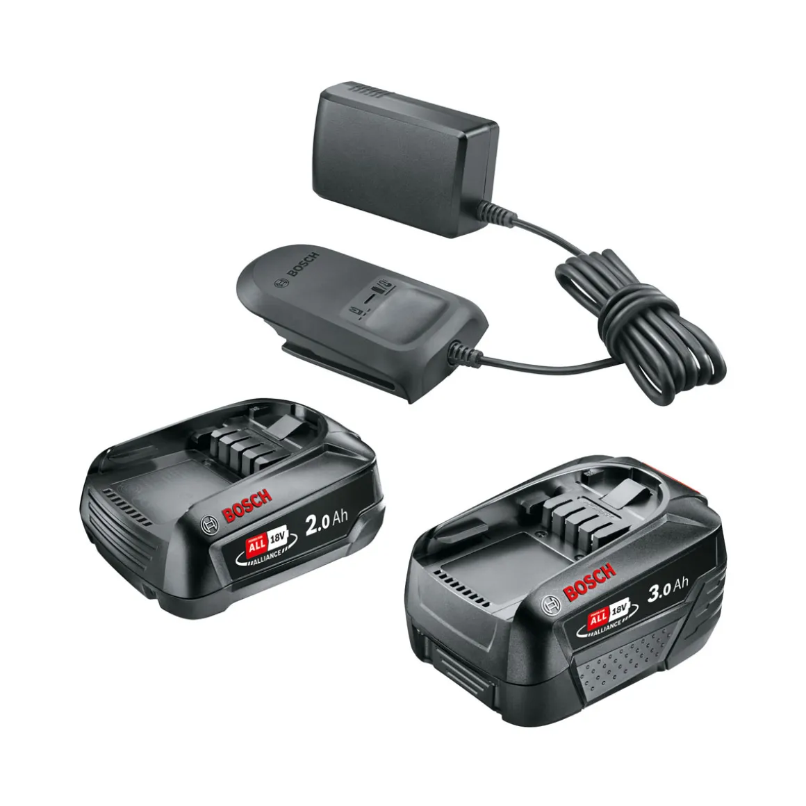 Bosch Akku-Set 18V 2,0Ah und 3,0Ah und AL18V-20