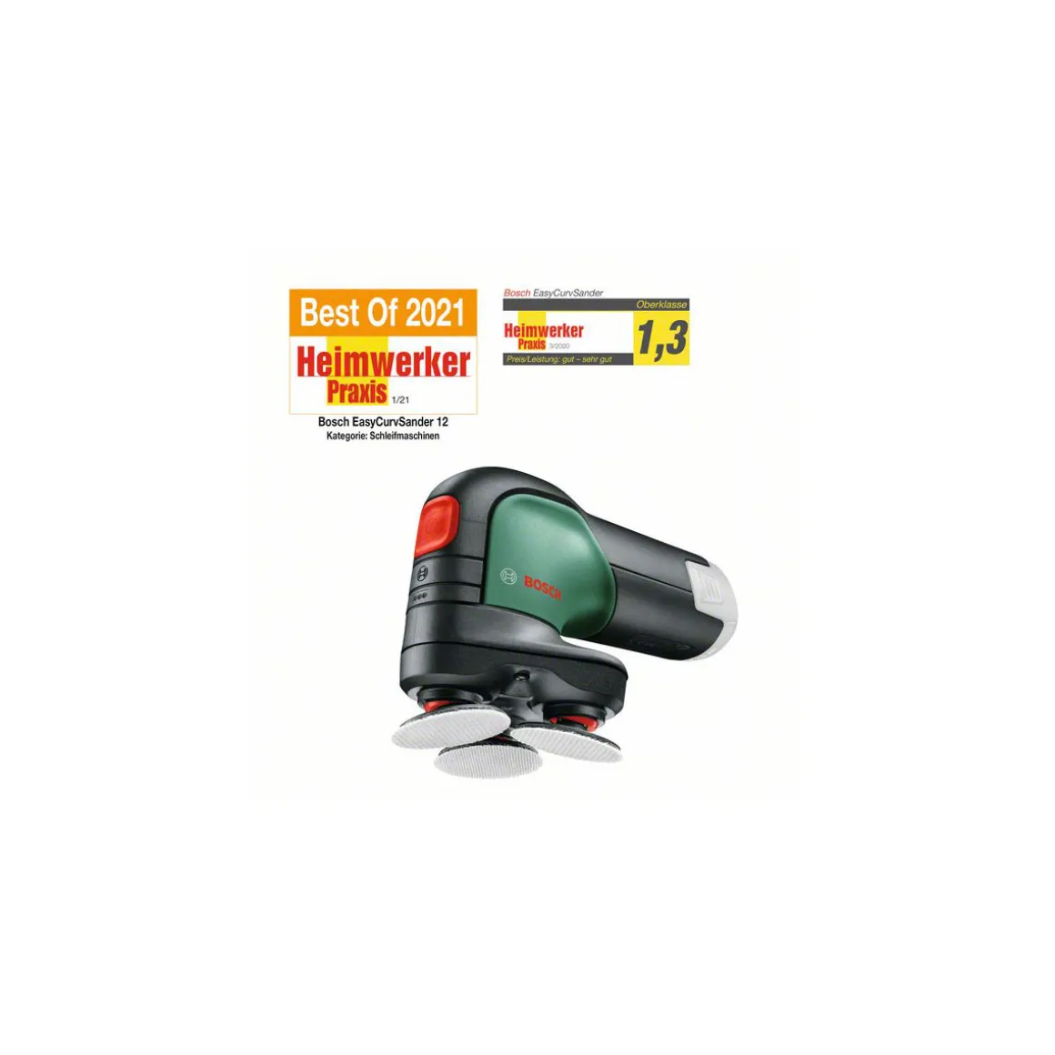 Bosch Akku-Tellerschleifer und Polierer-Set EasyCurvSander 12 ohne Akku 14-teilig