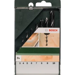 BoschDIY Holzspiralbohrer-Set 3-4-5-6-7-8-9-10 mm