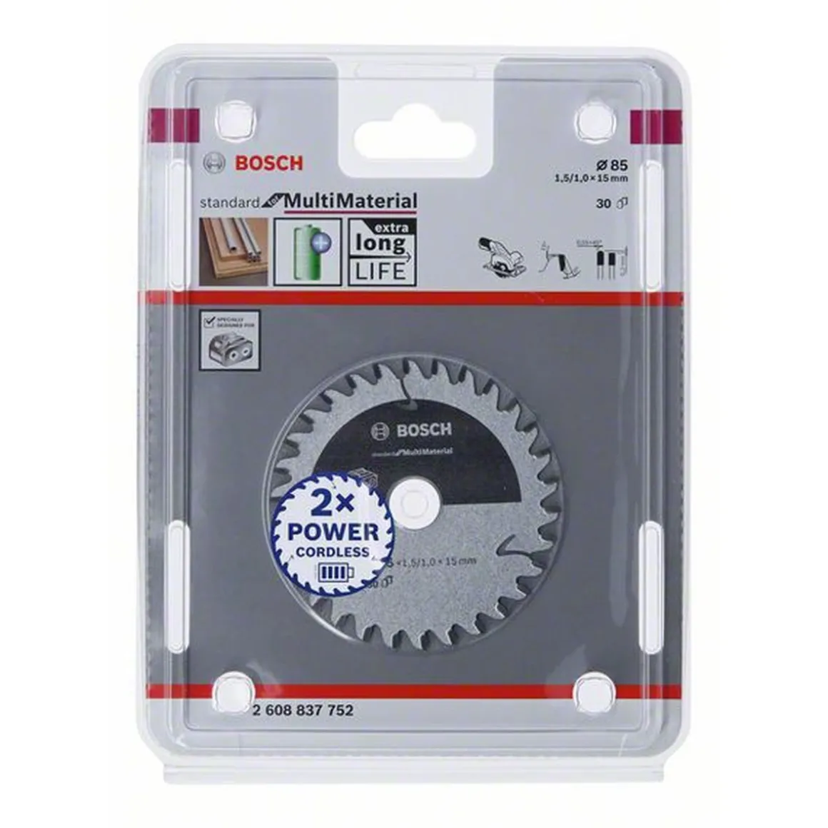 Bosch Kreissägeblatt div Materialien 85 mm 30 Zähne