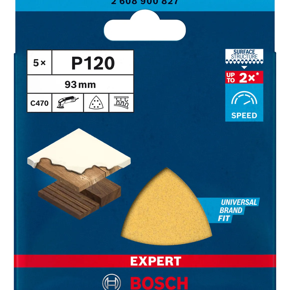 Bosch ProfessionalExpert C470 Schleifpapier für Deltaschleifer 93 mm G 120 5 Stück