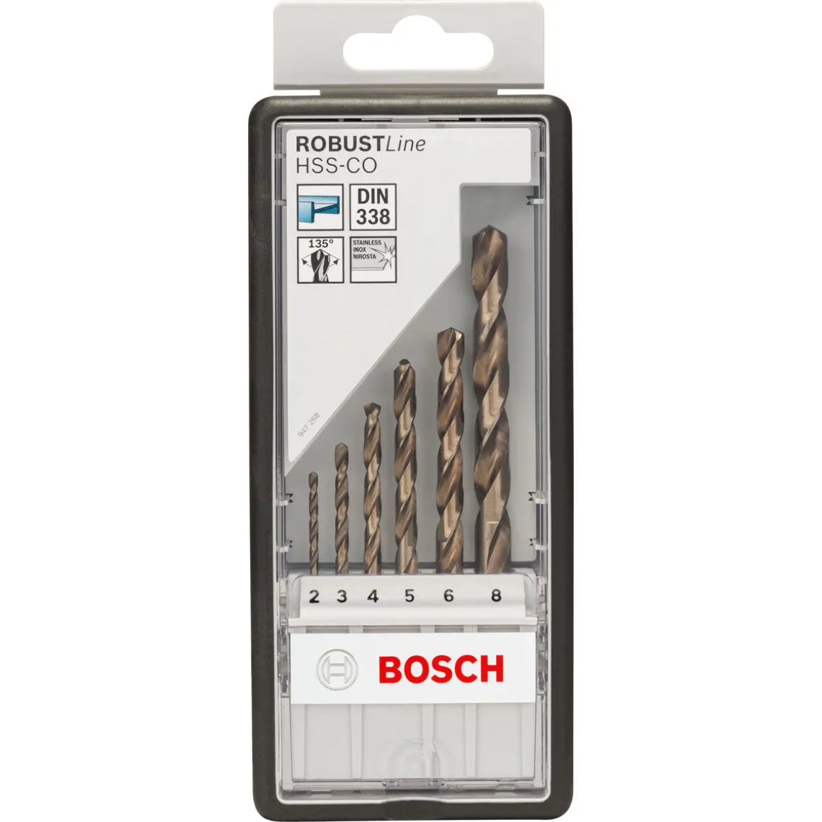 Bosch ProfessionalMetallbohrer-Set Robust Line HSS-Co 2–8 mm 6-teilig