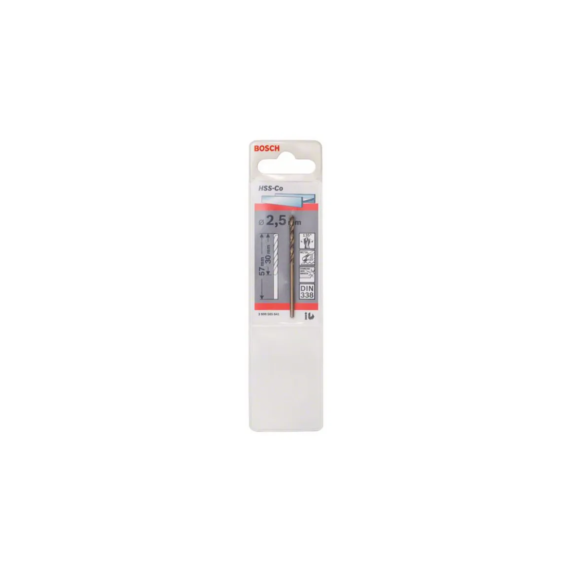 Bosch ProfessionalMetallbohrer HSS-Co DIN 338 2,5 x 30 x 57 mm