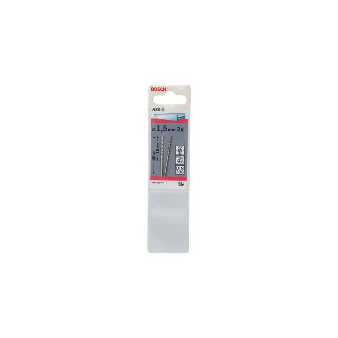 Bosch ProfessionalMetallbohrer HSS-G 1,5 x 18 x 40 mm
