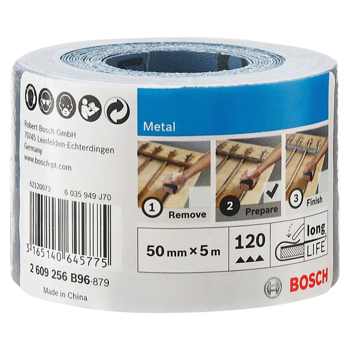 Bosch Professional Schleifrolle Blau 50 mmx5m K120