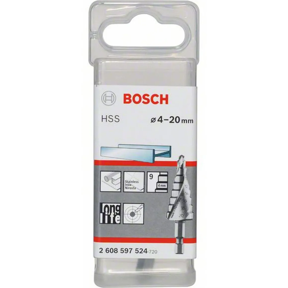 Bosch Stufenbohrer HSS 4 - 20 mm 1/4" 70,5 mm