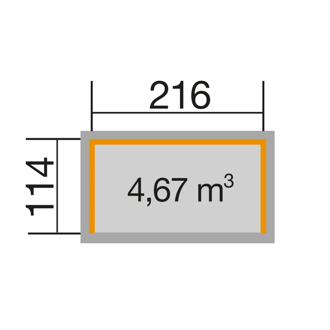 Brennholzlager 663 B, Groesse 1 260x130cm