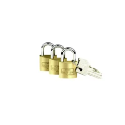 Burg Wächter Vorhängeschloss-Set Trio 222 30 49,4 30 x 49,4 x 11,7 mm Messing