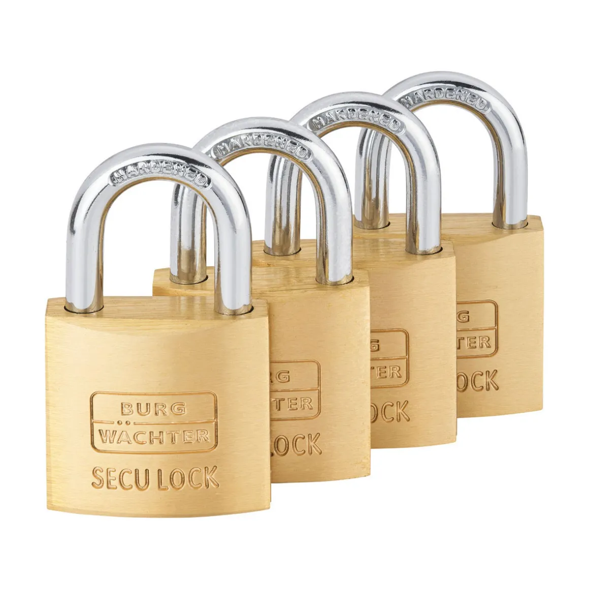 Burg Wächter Vorhängeschloss-Set Quadro 405 30 GL 28,9 x 48,9 x 11,8 mm Messing