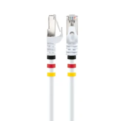 CAT7 Netzwerkkabel S/FTP 3Farbclips 15mweiss