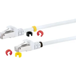 CAT7 Netzwerkkabel S/FTP 3Farbclips 20mweiss