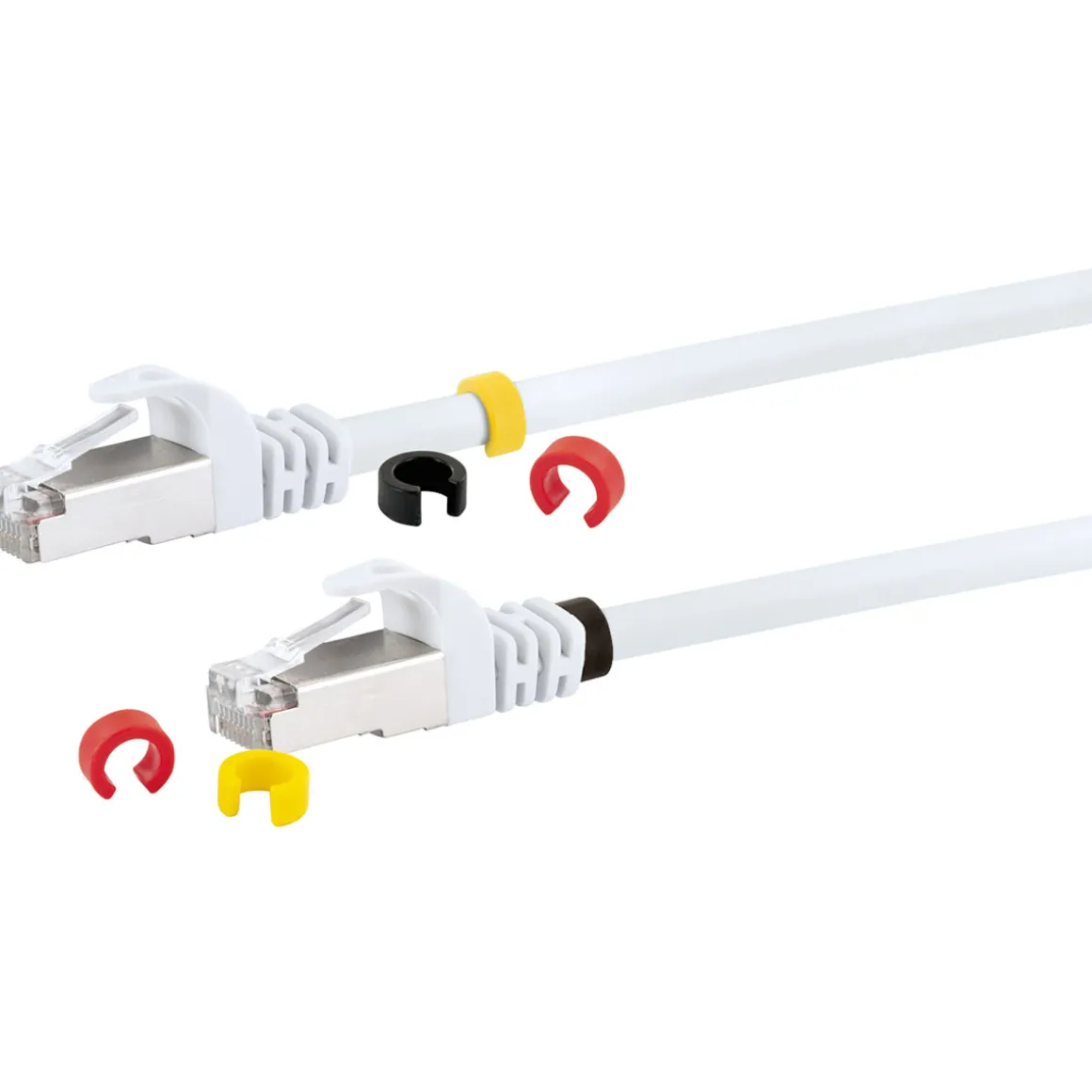 CAT7 Netzwerkkabel S/FTP 3Farbclips 20mweiss