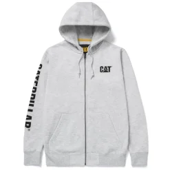 CAT Zip Hoodie Banner Gr. L grau